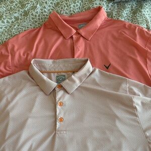 Callaway Men's Orange Polo Shirt Duo